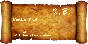 Kanka Bod névjegykártya